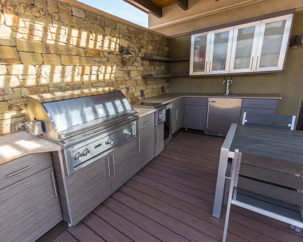 Composite Decking stairs with lights in San Antonio